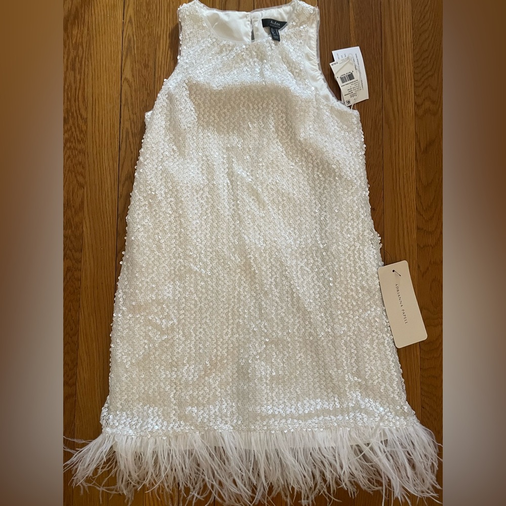 NWT White Sequin Mini - Aidan by Aidan Mattox